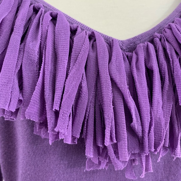 Whimsy by Sydney Easton XL sweater fringe V neck - Picture 3 of 8